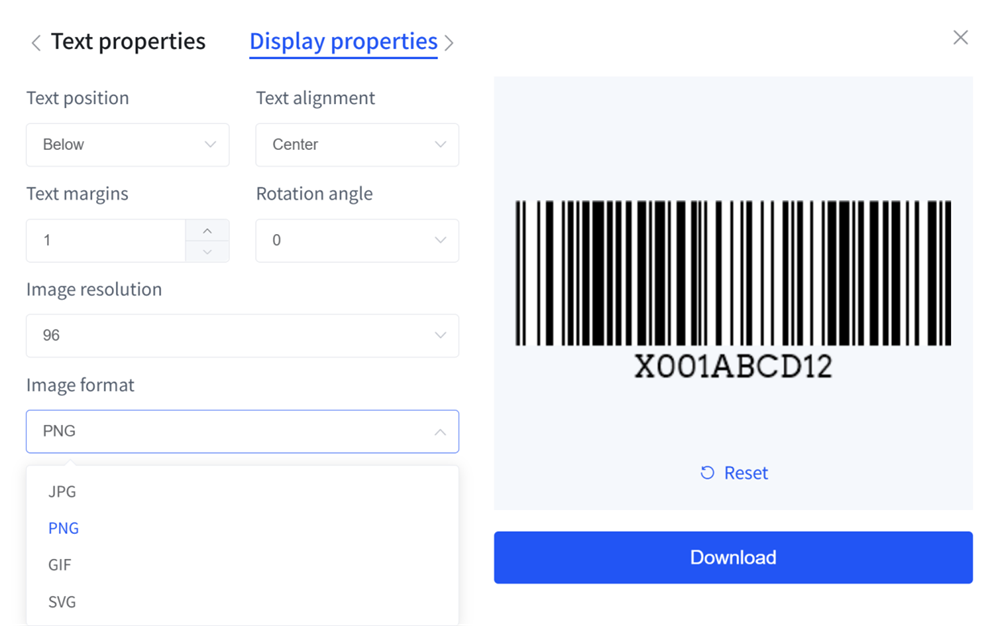 gjenerator barcode me formate të ndryshme imazhi