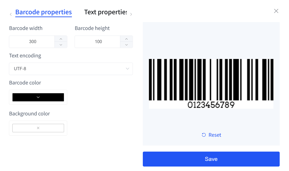 set barcode