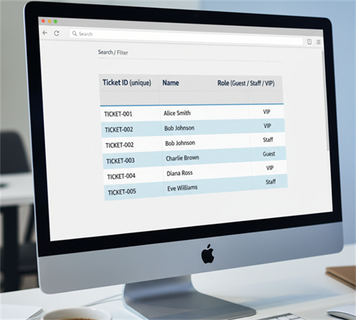 vent registration excel
