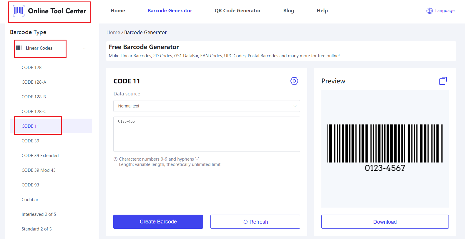 Kodi 11 Barcode Generator.png