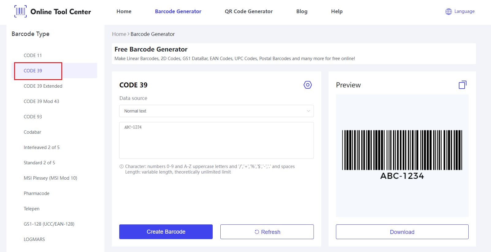 Kodi 39 Barcode Generator.png