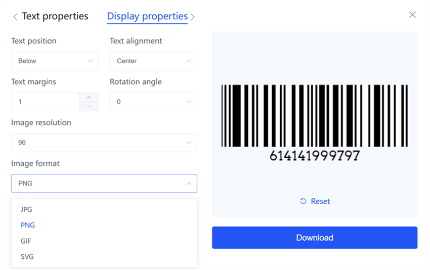 set barcode