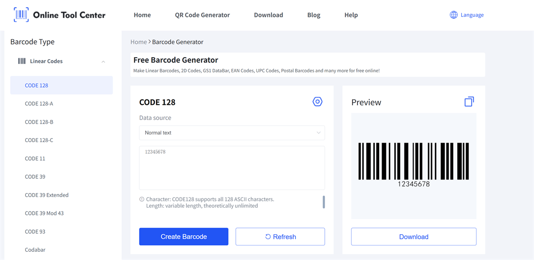 gjeneratori i kodit barcode online