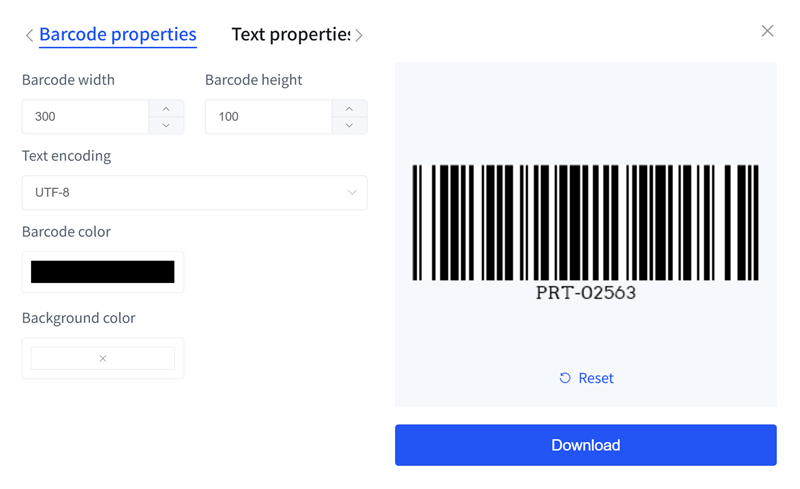 madhësia barcode setti