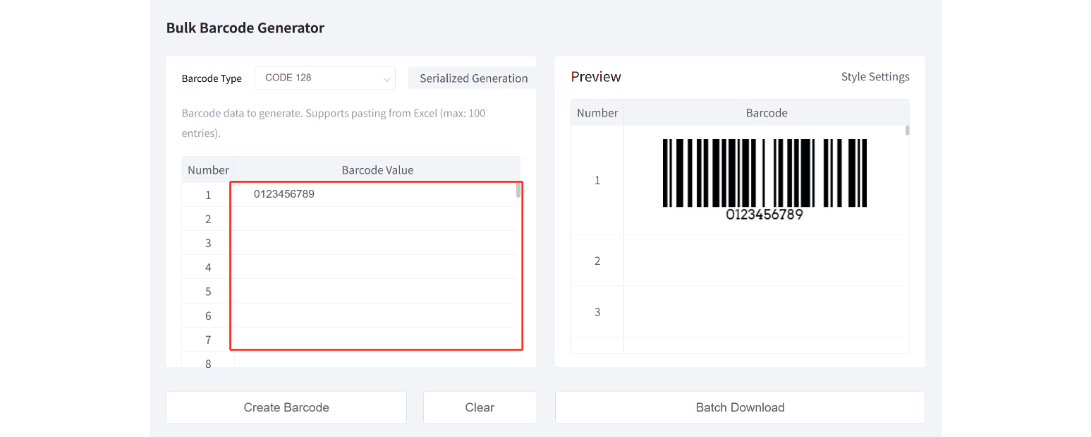 bulk barcode generation.gif Gjenerimi i kodeve të mëdha.gif