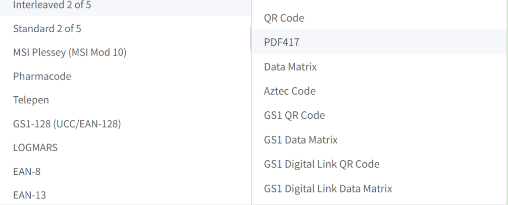 supported 1d 2d barcode formats formate barcode 1d 2d të mbështetura
