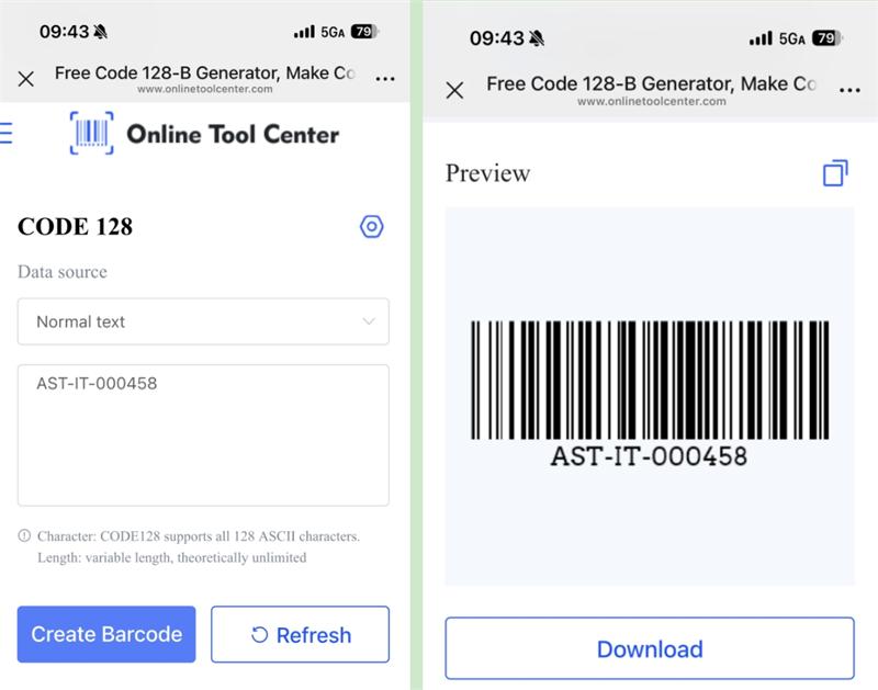 kodi i lart&euml; 128 kod barcode