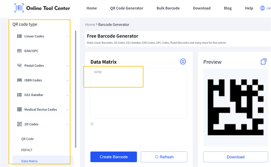 Gjenerator kodesh DataMatrix