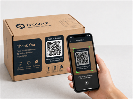 scan qr code on packing box skano kodin qr në kutinë e paketimit