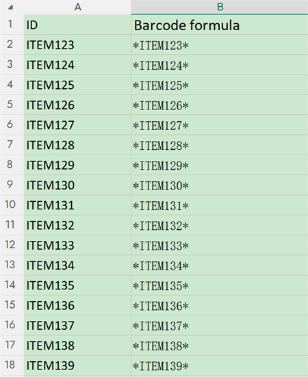 id i aktivit excel